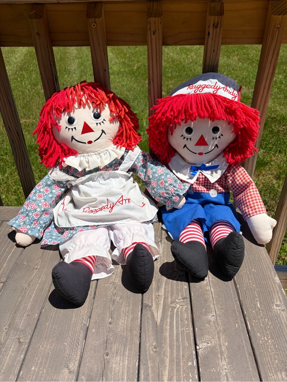 Raggedy Ann 85th & Raggedy Andy 80th Birthday Anniversary Cloth Dolls Set Of 2